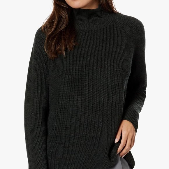 Eileen Fisher | Superfine Merino Wool Turtleneck Raglan Sweater | Ivy | Petite M - Picture 1 of 10